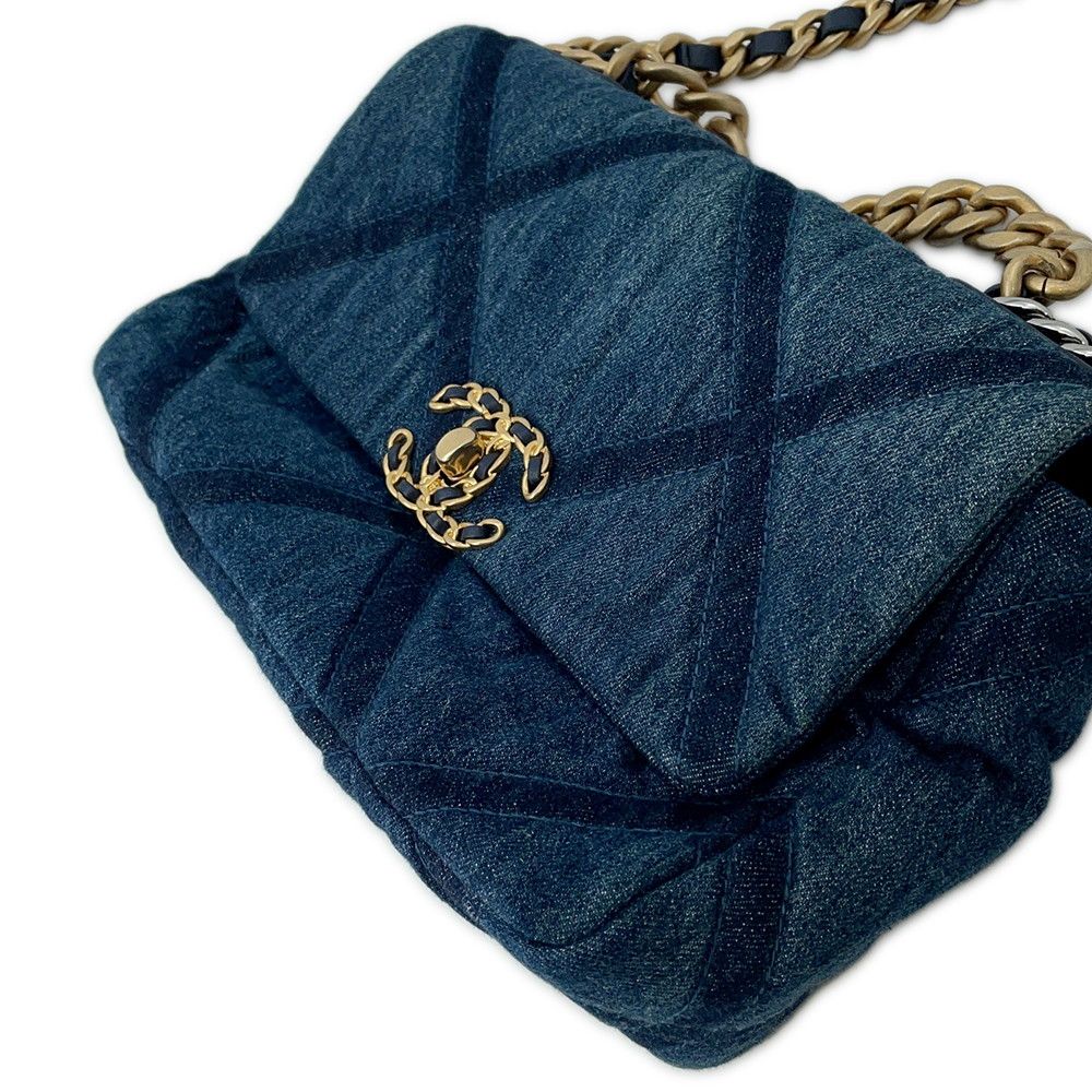 Chanel Chain Shoulder Bag 19 CC Logo Denim 2-Way — view 6