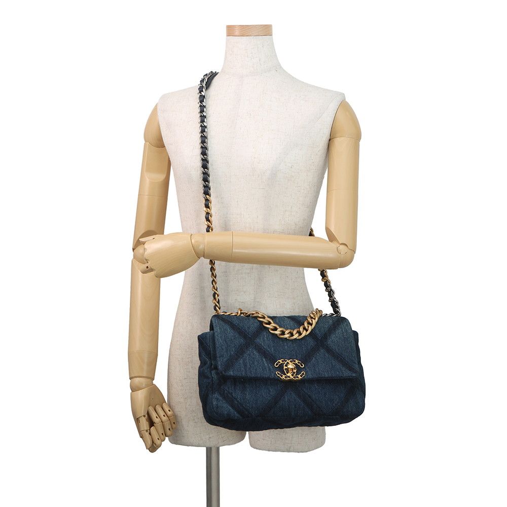 Chanel Chain Shoulder Bag 19 CC Logo Denim 2-Way — view 4