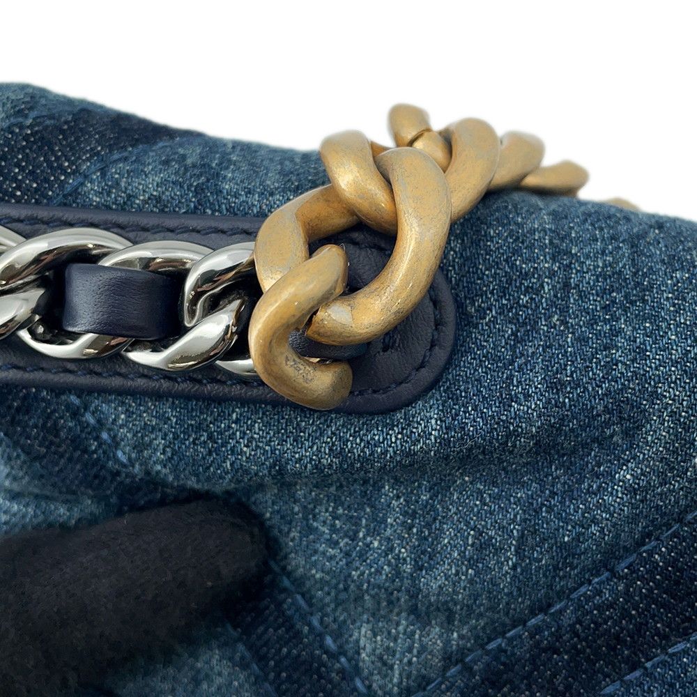 Chanel Chain Shoulder Bag 19 CC Logo Denim 2-Way — view 9