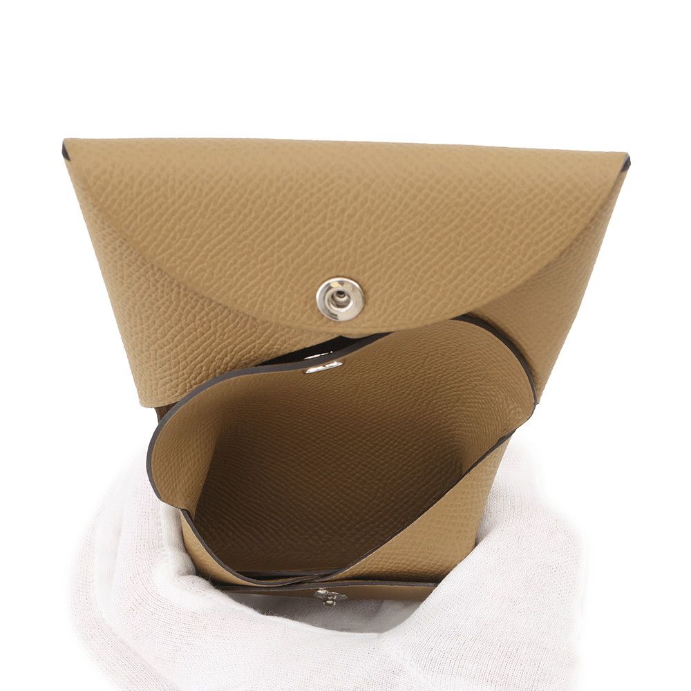 Hermes Coin Case Calvi Duo Dune Silver Epsom — view 5
