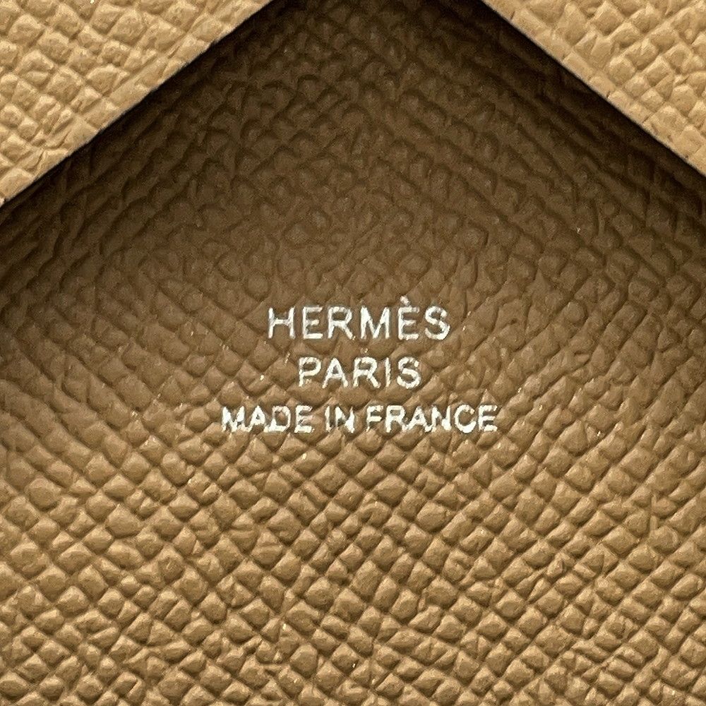 Hermes Coin Case Calvi Duo Dune Silver Epsom — view 7