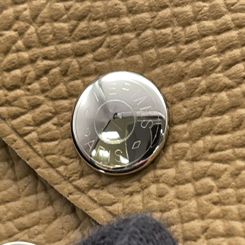 Hermes Coin Case Calvi Duo Dune Silver Epsom — view 6