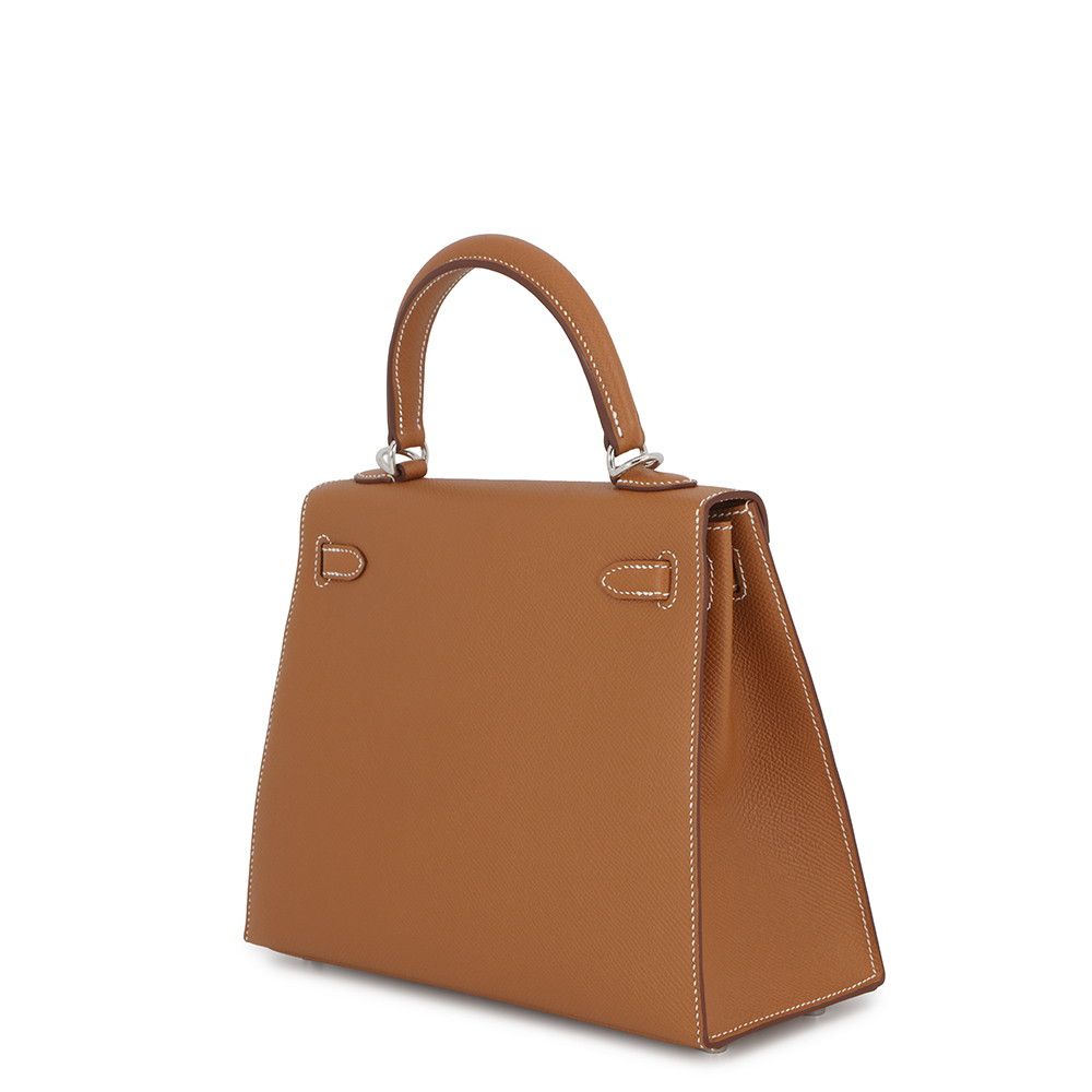 Hermes Handbag Kelly 25 Sellier Gold Silver Epsom 2-Way — view 2