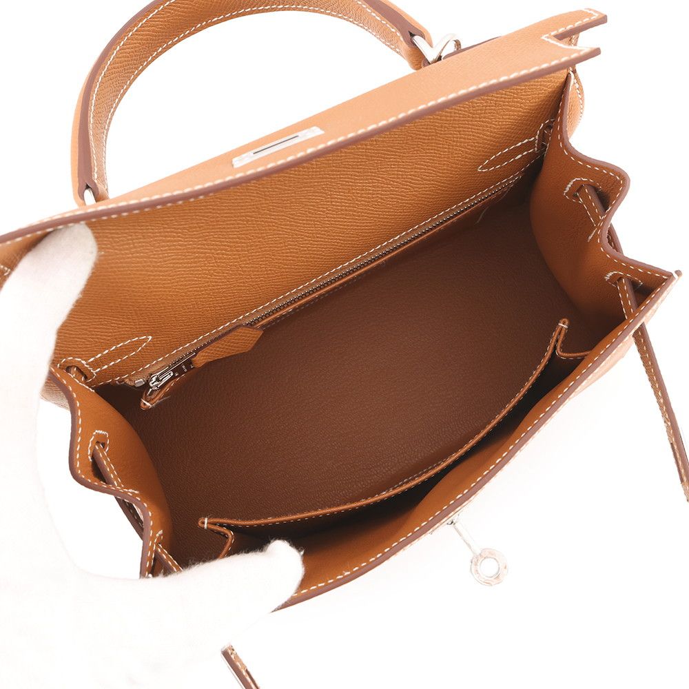 Hermes Handbag Kelly 25 Sellier Gold Silver Epsom 2-Way — view 5