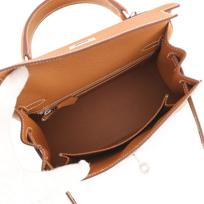 Hermes Handbag Kelly 25 Sellier Gold Silver Epsom 2-Way — view 5