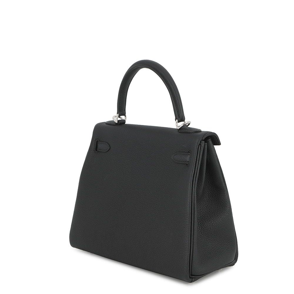 Hermes Handbag Kelly 25 Retourne Black Silver Togo 2-Way — view 2