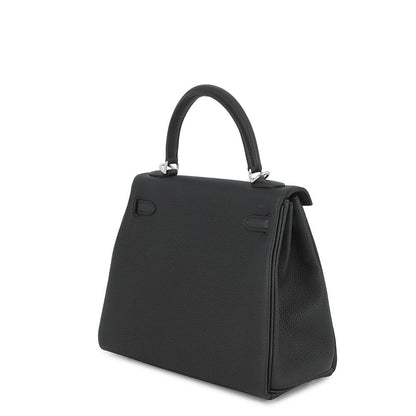 Hermes Handbag Kelly 25 Retourne Black Silver Togo 2-Way — view 2