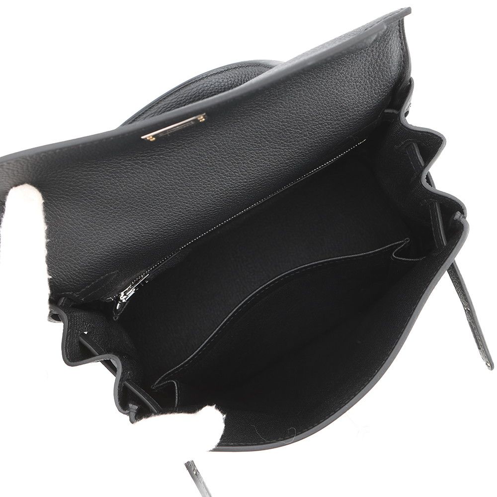 Hermes Handbag Kelly 25 Retourne Black Silver Togo 2-Way — view 5