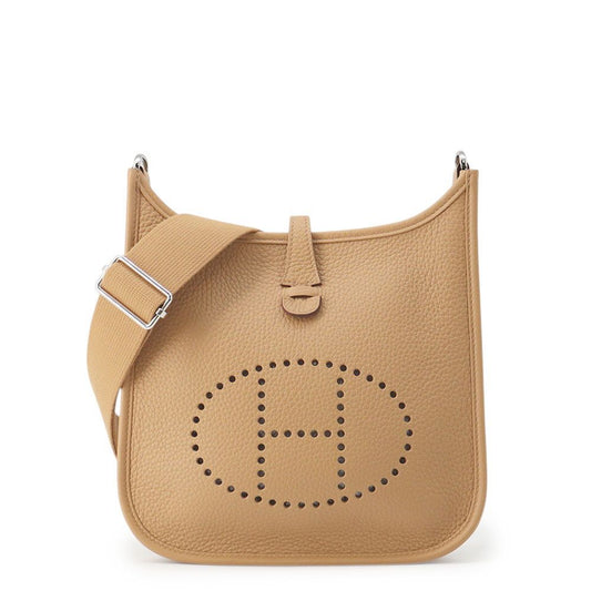 Hermes Shoulder Bag Evelyne 3 23 Biscuit Silver Taurillon Clemence