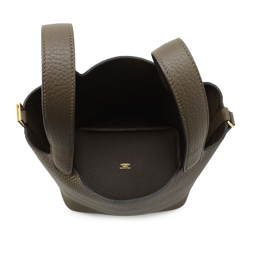 Hermes Handbag Picotin Lock PM Vert Roden Gold Taurillon Clemence — view 5