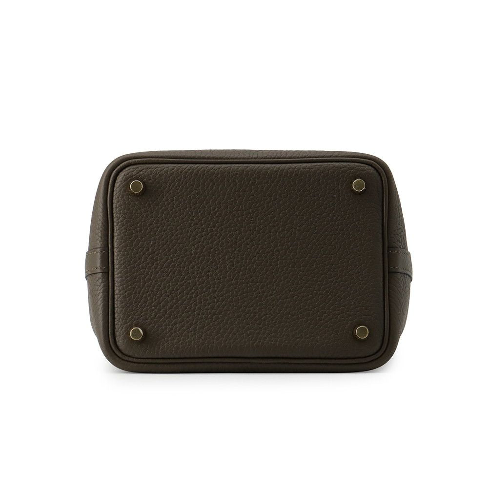 Hermes Handbag Picotin Lock PM Vert Roden Gold Taurillon Clemence — view 3
