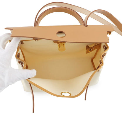 Hermes Herbag Zip PM le Tourne Beton Natural Sable Gold Toile Ash Vache Hunter — view 5