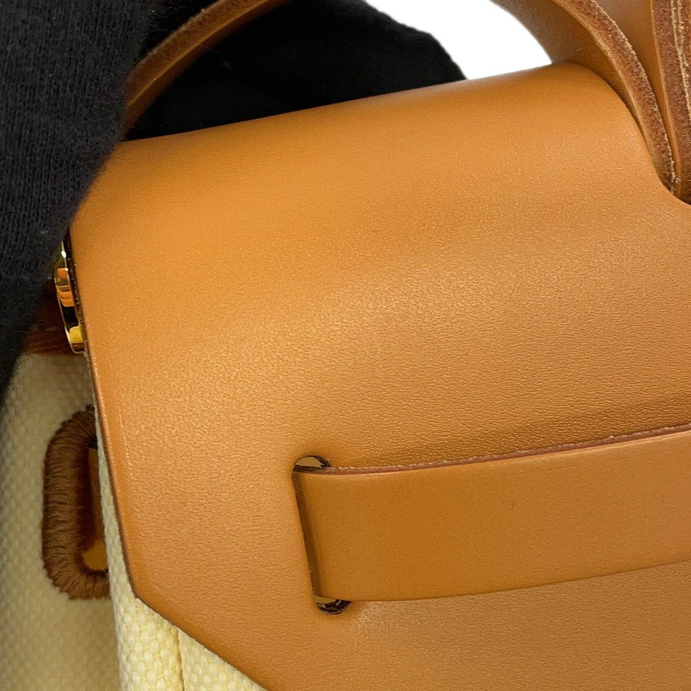 Hermes Herbag Zip PM le Tourne Beton Natural Sable Gold Toile Ash Vache Hunter — view 8