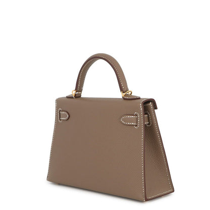 Hermes Handbag Mini Kelly Sellier Etoupe Gold Epsom 2-Way — view 2