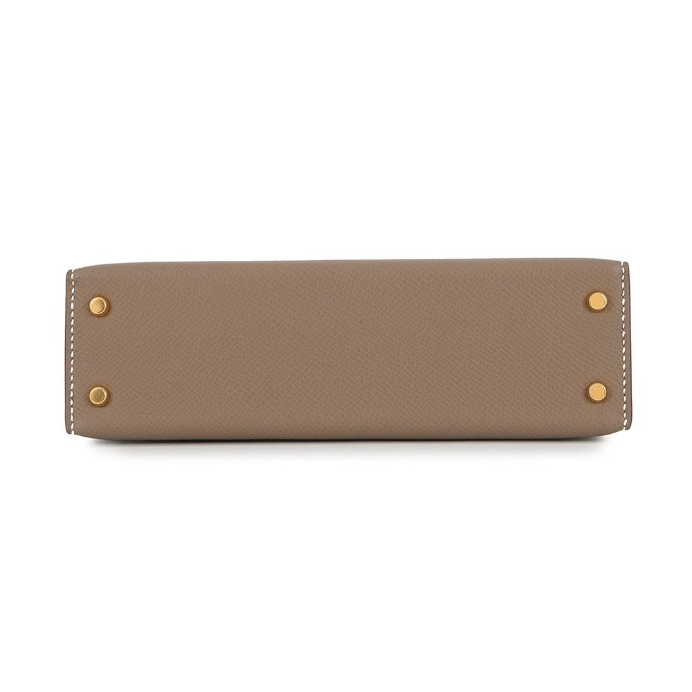 Hermes Handbag Mini Kelly Sellier Etoupe Gold Epsom 2-Way — view 3