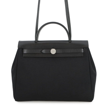 Hermes Herbag Zip PM Black Silver Toile Officier Vache Hunter Handbag