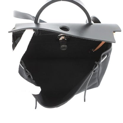 Hermes Herbag Zip PM Black Silver Toile Officier Vache Hunter Handbag — view 5
