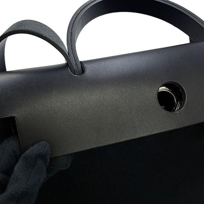 Hermes Herbag Zip PM Black Silver Toile Officier Vache Hunter Handbag — view 8