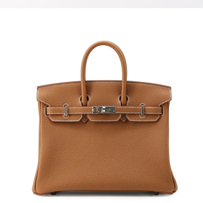 Hermes Birkin 25 Gold Silver Togo Handbag