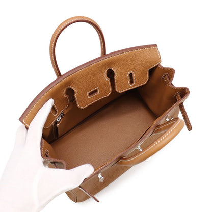 Hermes Birkin 25 Gold Silver Togo Handbag — view 5