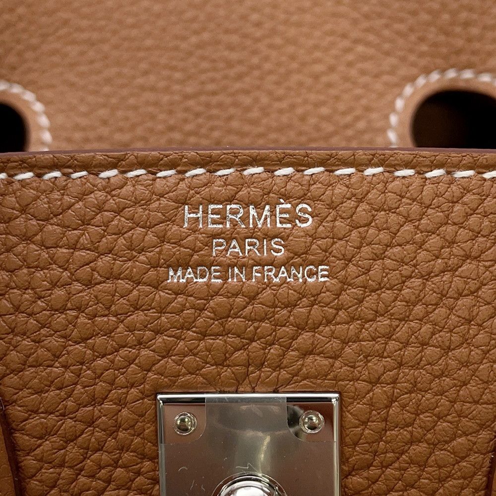 Hermes Birkin 25 Gold Silver Togo Handbag — view 8