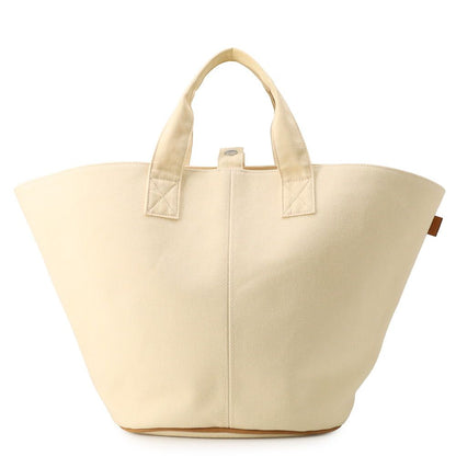 Hermes Tote Pannier de Plage PM Ivory Silver Canvas