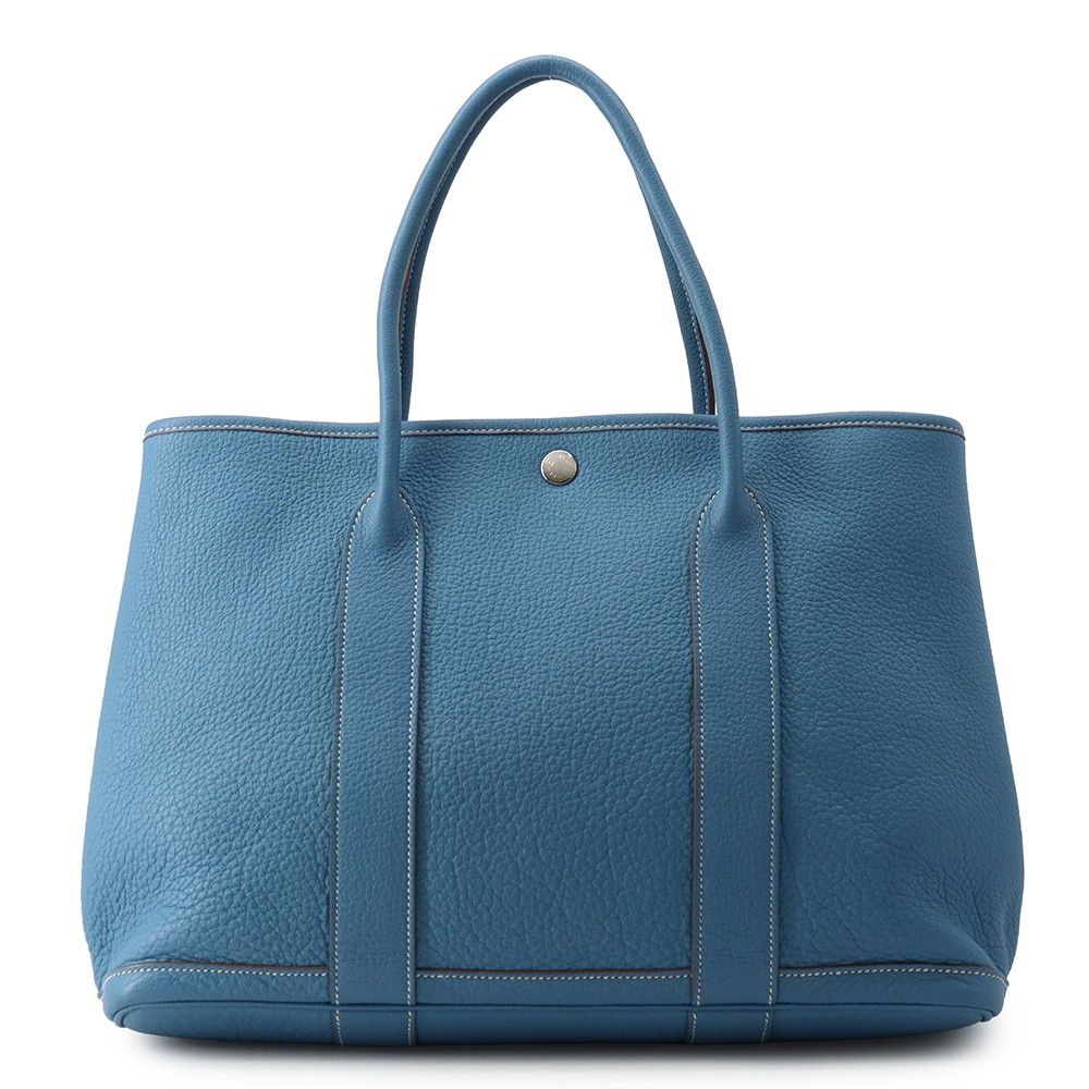 Hermes Tote Garden Party PM Azur Silver Negonda