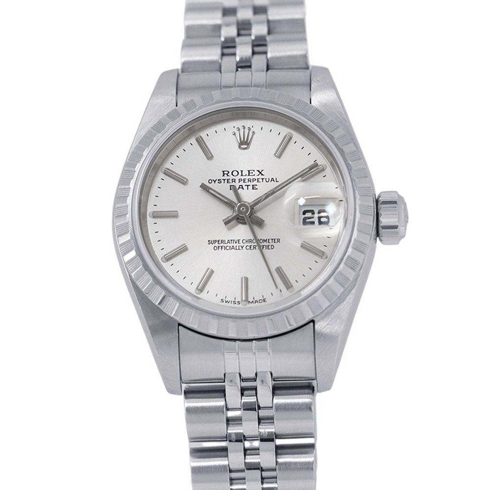 Rolex Oyster Perpetual Date No Watch Silver Dial