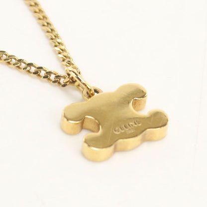 Celine Rhinestone Triomphe Necklace Metal — view 3