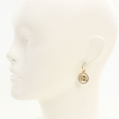 Miu Miu Miu Rhinestone Earrings Metal — view 6
