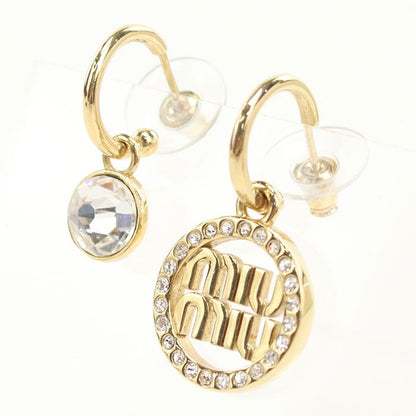 Miu Miu Miu Rhinestone Earrings Metal — view 2