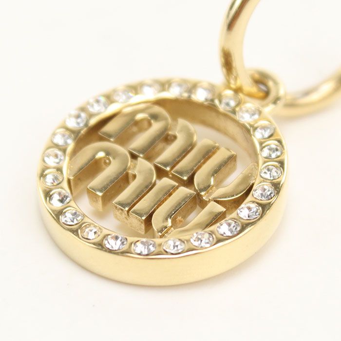 Miu Miu Miu Rhinestone Earrings Metal — view 3