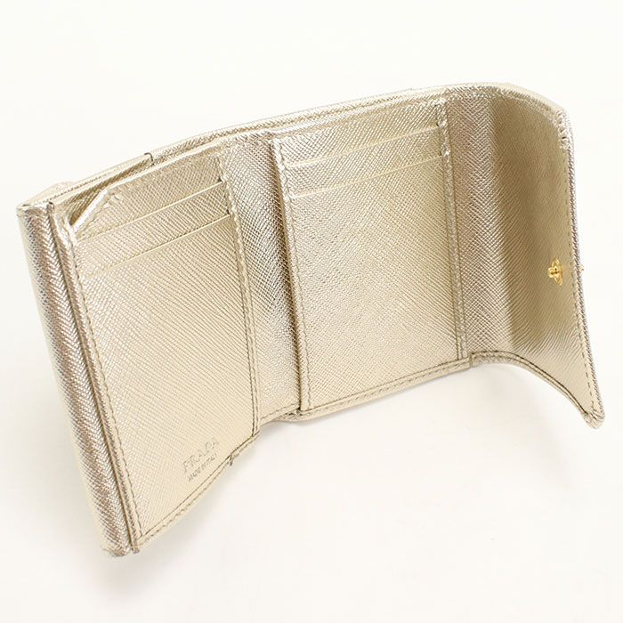 Prada Saffiano Triangle Trifold Wallet Leather — view 3