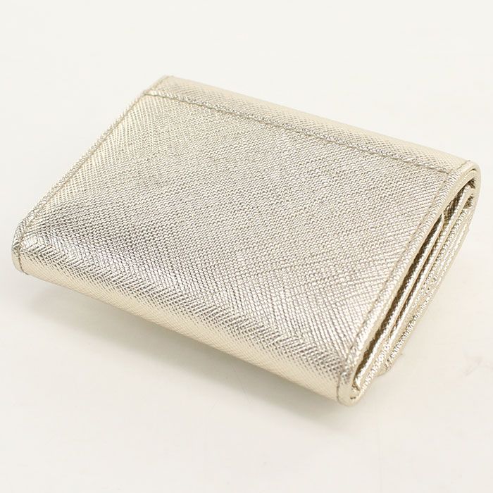 Prada Saffiano Triangle Trifold Wallet Leather — view 2