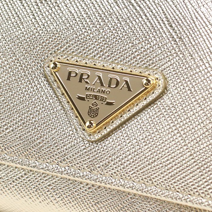 Prada Saffiano Triangle Trifold Wallet Leather — view 5
