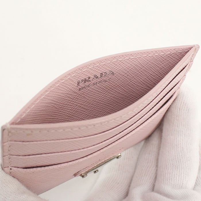 Prada Card Holder Saffiano Triangle Case Leather — view 3
