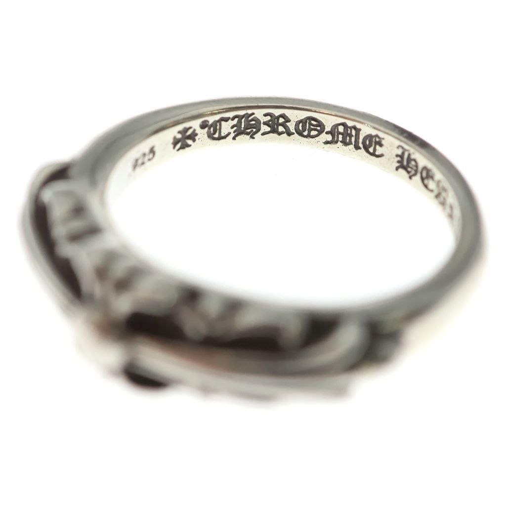 Chrome Hearts Baby Classic Floral Black Sling Silver Ring — view 5