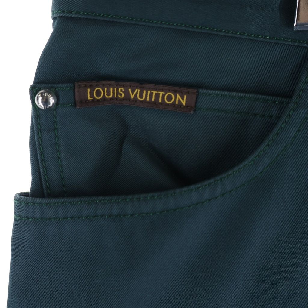Louis Vuitton Logo Back Embroidery Straight Pants Green — view 3