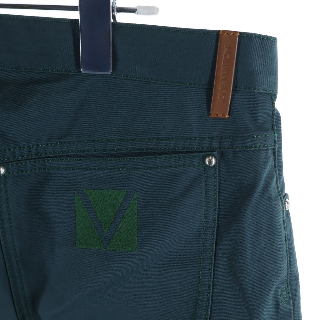 Louis Vuitton Logo Back Embroidery Straight Pants Green — view 4
