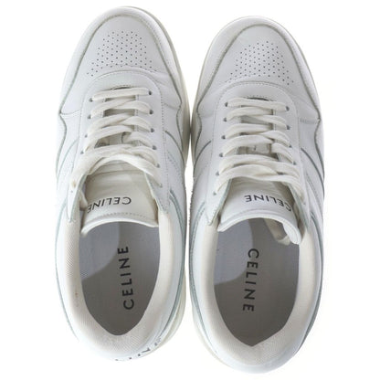 Celine Block Sneakers Leather Lace Up Wedge Outsole White — view 4