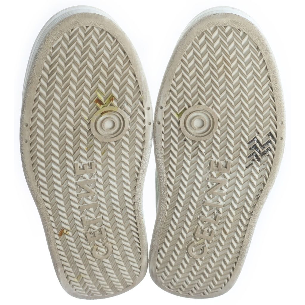 Celine Block Sneakers Leather Lace Up Wedge Outsole White — view 5