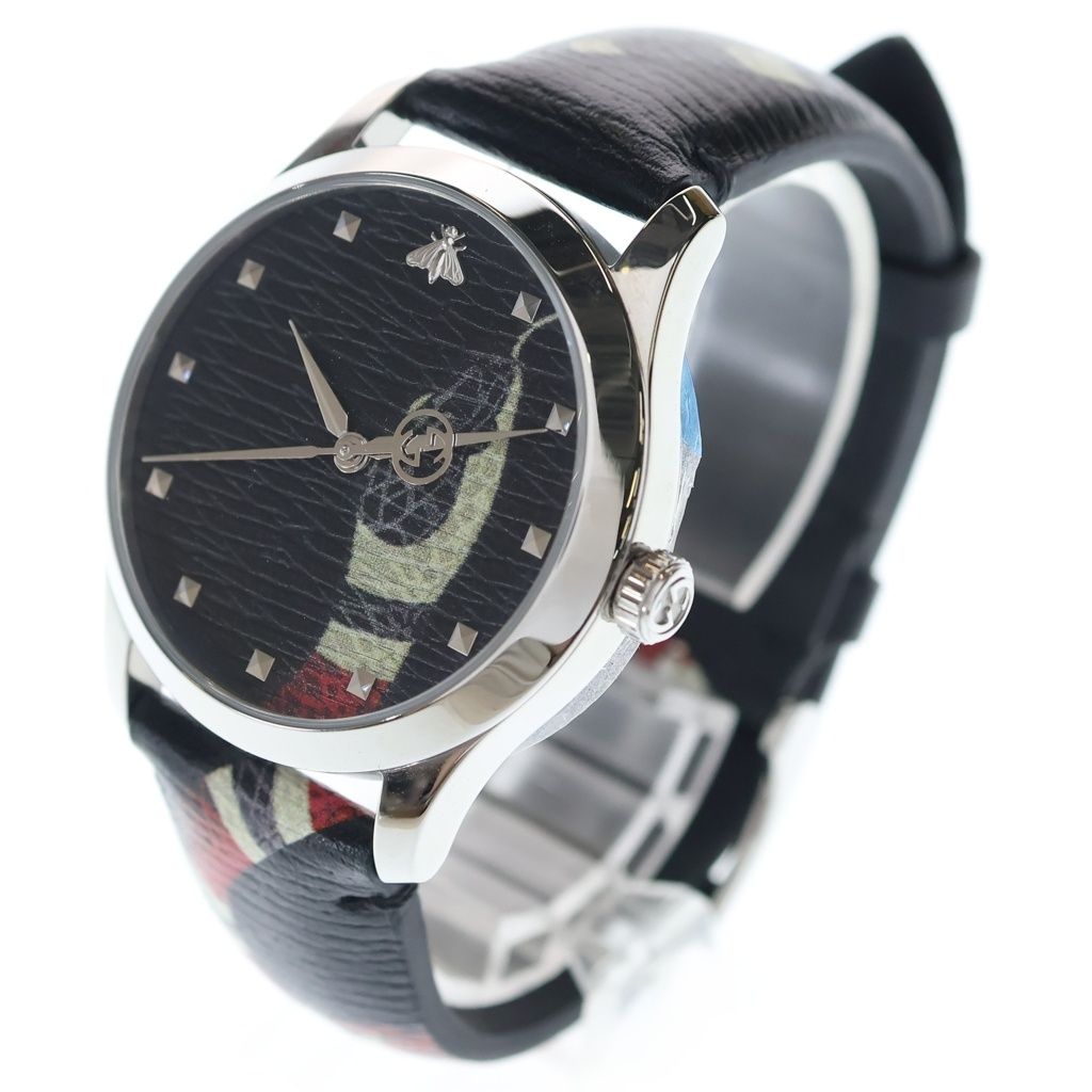 Gucci le March Des Merveilles Snake Print Quartz Watch Black — view 4