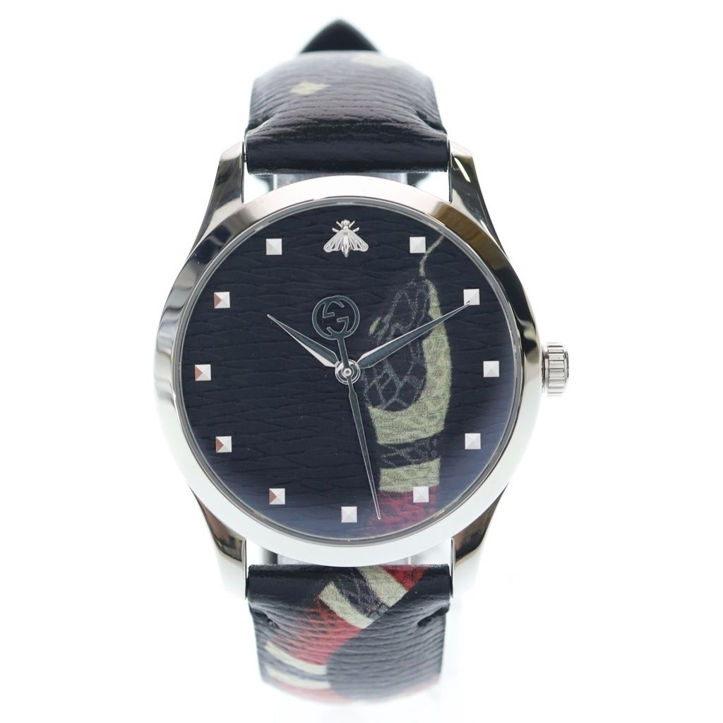 Gucci le March Des Merveilles Snake Print Quartz Watch Black