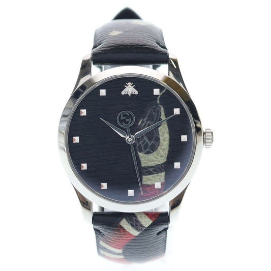 Gucci le March Des Merveilles Snake Print Quartz Watch Black