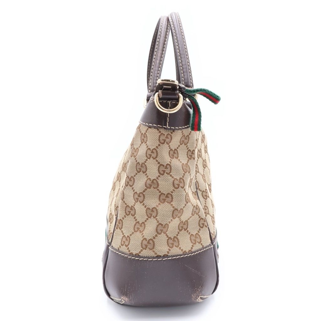 Gucci GG Canvas Mayfair Leather 2-Way Bag Gold Brown Beige — view 3