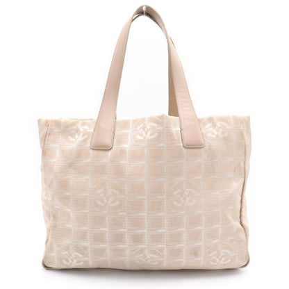 Chanel New Travel Line CC Logo Canvas Tote Beige