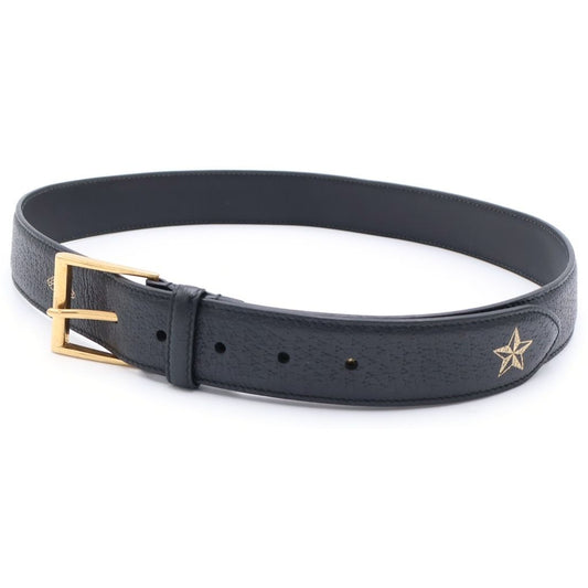 Gucci Bee Star Leather Belt Gold Black