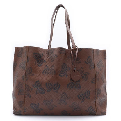 Bottega Veneta Intrecci Omilage Butterfly Tote Brown Leather