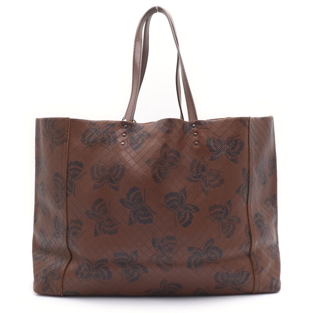 Bottega Veneta Intrecci Omilage Butterfly Tote Brown Leather — view 2