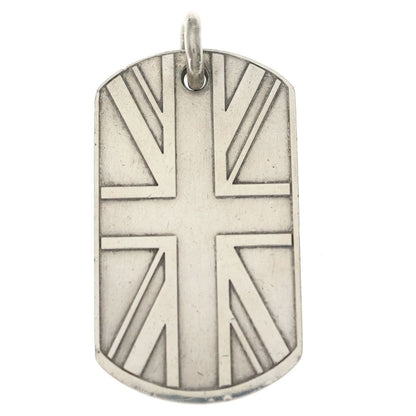 Chrome Hearts D Tag Lrg Union Jack Large Dock Tag Pendant Silver